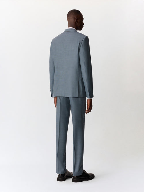 Costume 2 pièces slim en laine bleu céruléen - Father & Sons   - 2 