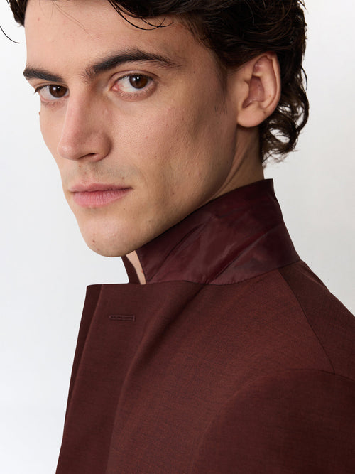 Costume 2 pièces slim en laine bordeaux - Father & Sons   - 4 