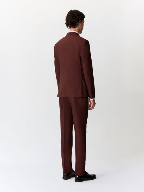 Costume 2 pièces slim en laine bordeaux - Father & Sons   - 2 