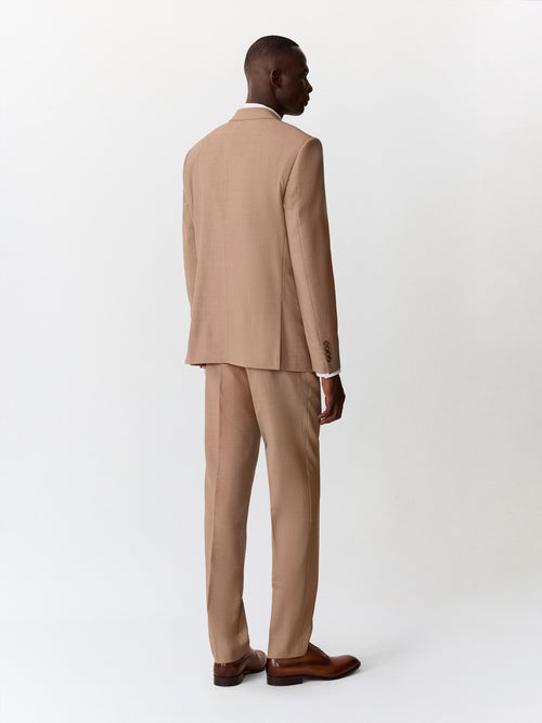 Costume 2 pièces slim en laine camel - Father & Sons   - 2 
