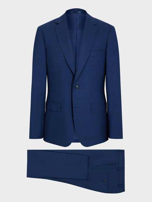 Costume 2 pièces regular en laine stretch bleu indigo - Father & Sons   - 7 