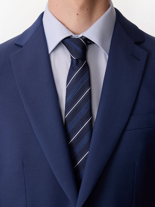 Costume 2 pièces slim en laine bleu indigo - Father & Sons   - 3 