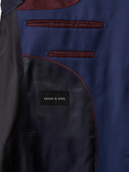 Costume 2 pièces slim en laine bleu indigo - Father & Sons   - 6 