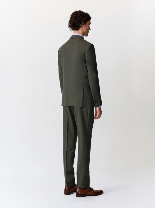 Costume 2 pièces slim en laine kaki - Father & Sons   - 2 