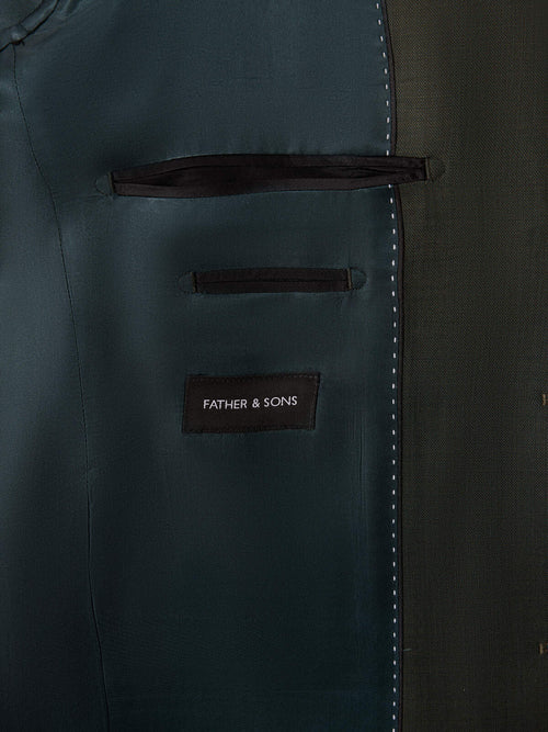 Costume 2 pièces slim en laine kaki - Father & Sons   - 7 