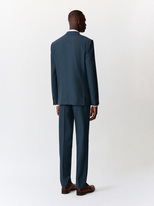 Costume 2 pièces slim en laine bleue - Father & Sons   - 2 