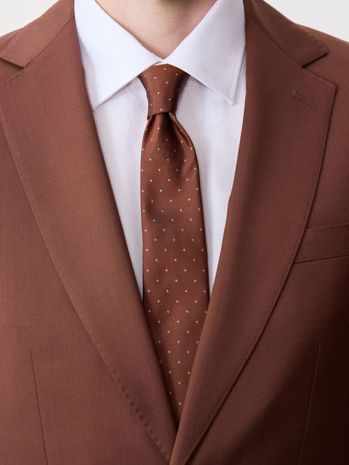 Costume 2 pièces slim en laine terracotta - Father & Sons   - 5 