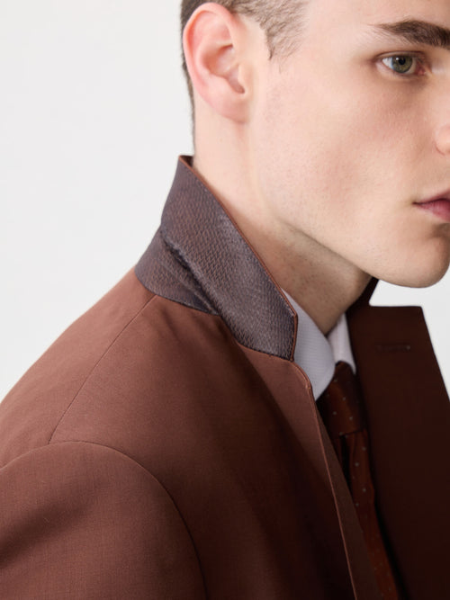 Costume 2 pièces slim en laine terracotta - Father & Sons   - 4 
