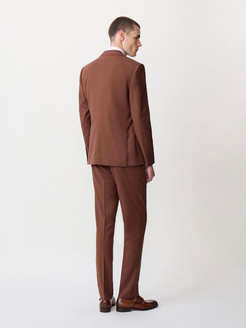 Costume 2 pièces slim en laine terracotta - 2 - Father & Sons   - 3 
