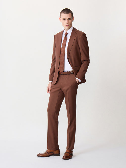 Costume 2 pièces slim en laine terracotta - 1 - Father & Sons   - 3 
