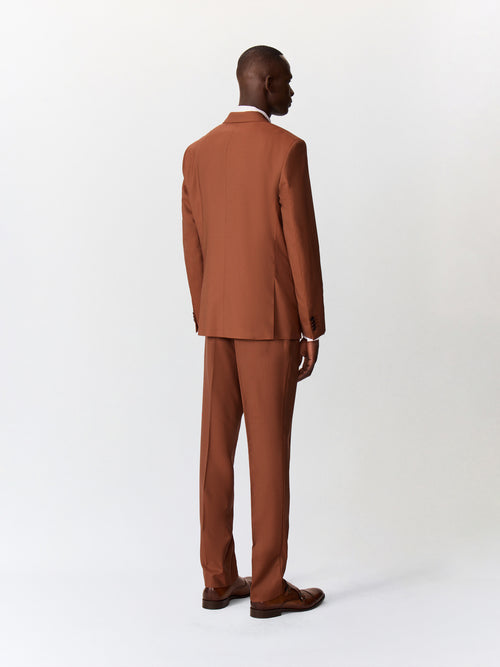 Costume 2 pièces slim en laine terracotta - Father & Sons   - 2 