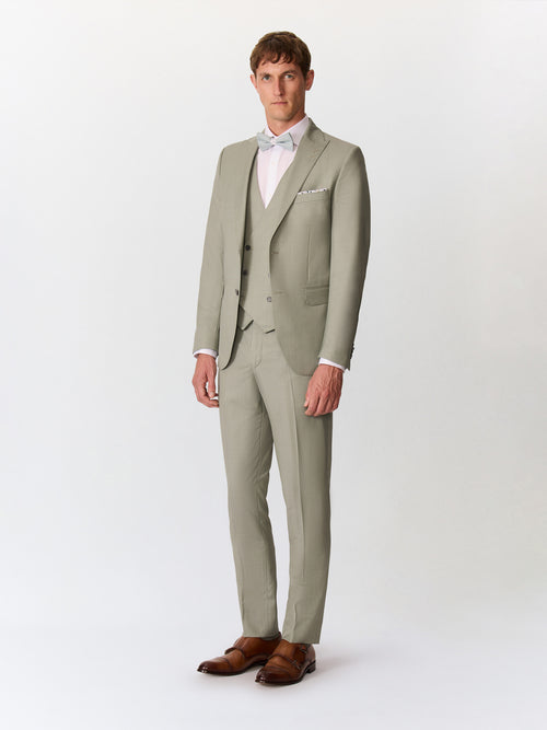 Costume 2 pièces slim en laine vert d'eau - Father & Sons   - 3 