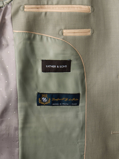 Costume 2 pièces slim en laine vert d'eau - Father & Sons   - 7 