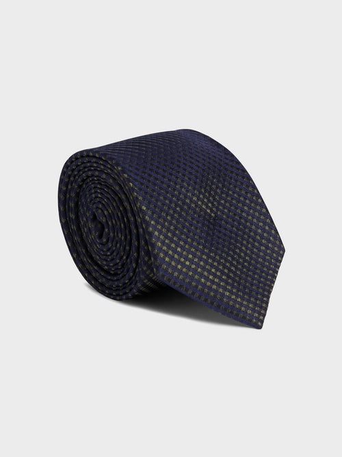 Cravate large en soie vert bouteille et bleu à carreaux - 1 - Father & Sons   - 8 