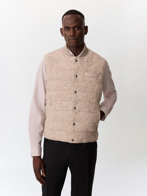 Doudoune sans manches beige réversible - 1 - Father & Sons   - 9 