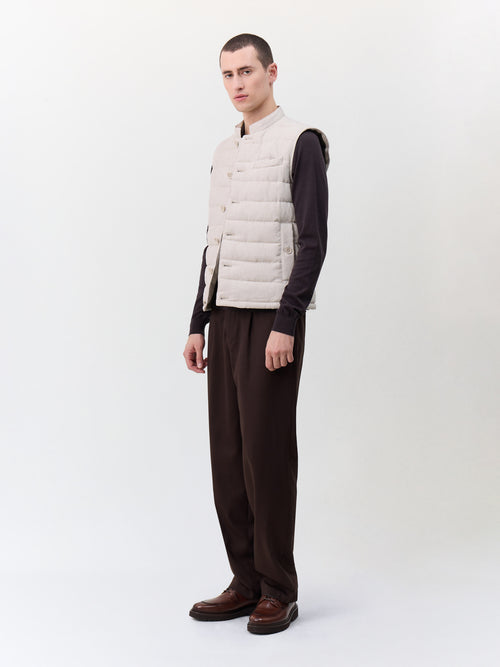 Doudoune sans manches beige - Father & Sons   - 4 