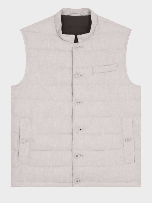 Doudoune sans manches beige - Father & Sons   - 5 