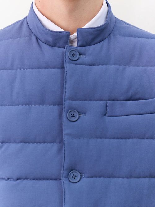 Doudoune sans manches bleu chambray - Father & Sons   - 4 