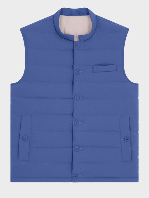 Doudoune sans manches bleu chambray - Father & Sons   - 6 