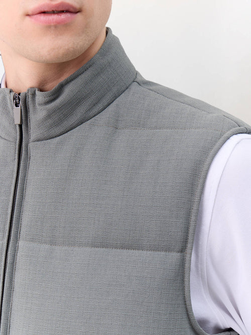 Doudoune sans manches en polyester recyclé kaki - Father & Sons   - 4 