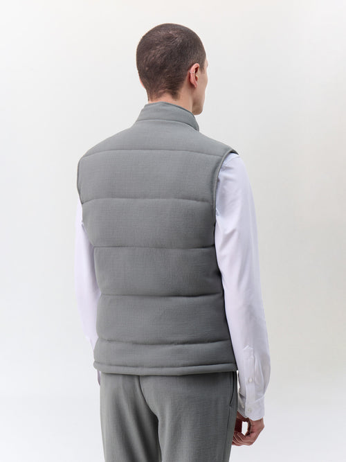 Doudoune sans manches en polyester recyclé kaki - 2 - Father & Sons   - 3 