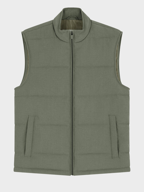 Doudoune sans manches en polyester recyclé kaki - Father & Sons   - 6 