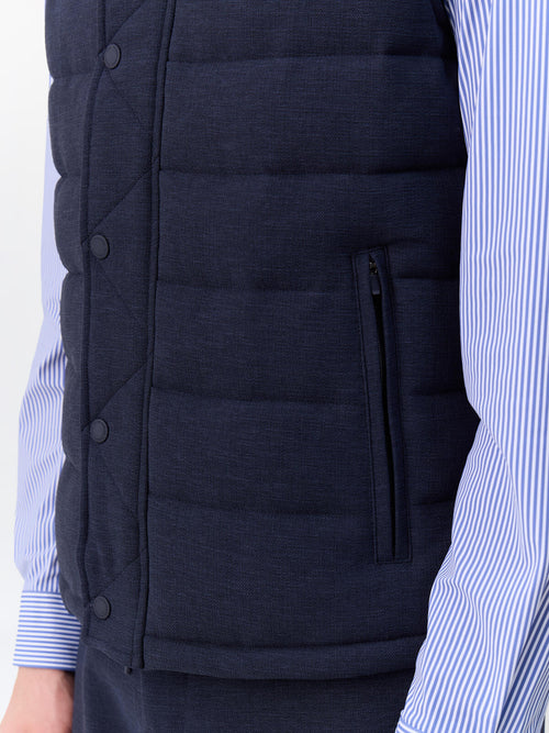 Doudoune sans manches en polyester recyclé bleu marine - Father & Sons   - 5 