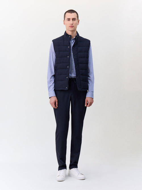 Doudoune sans manches en polyester recyclé bleu marine - Father & Sons   - 6 