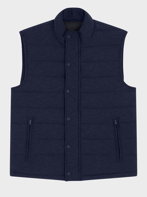 Doudoune sans manches en polyester recyclé bleu marine - Father & Sons   - 7 