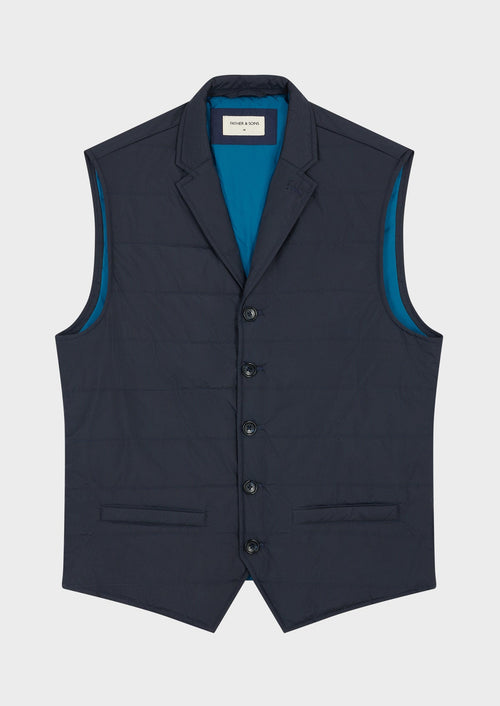 Doudoune light sans manches unie bleu marine - 1 - Father & Sons   - 15 