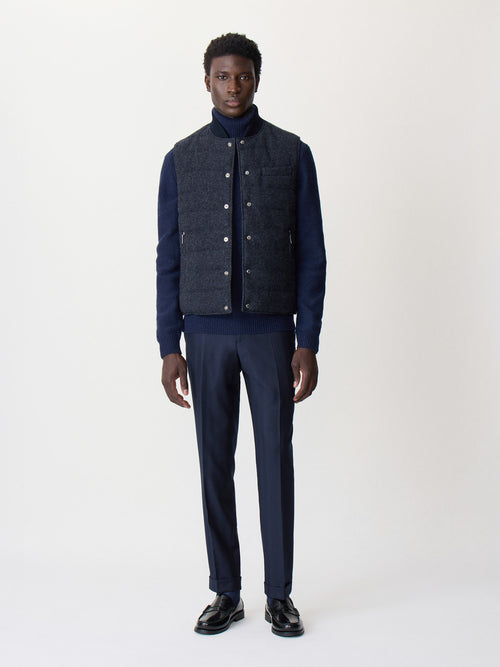 Doudoune sans manches bleu marine réversible - Father & Sons   - 4 