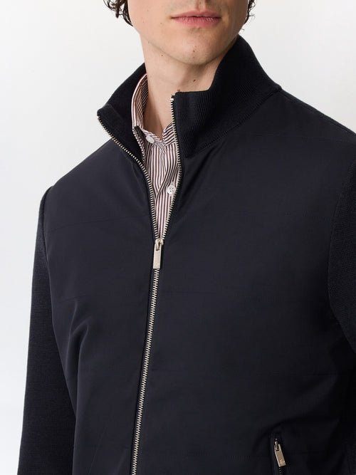 Doudoune bi-matière bleu marine - Father & Sons   - 3 