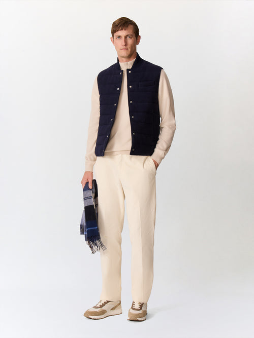 Doudoune sans manches bleu marine réversible - Father & Sons   - 1 