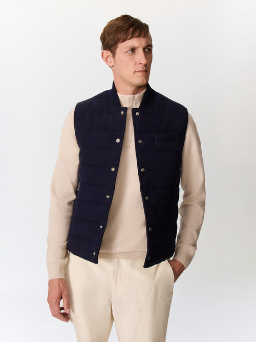 Doudoune sans manches bleu marine réversible - Father & Sons   - 2 