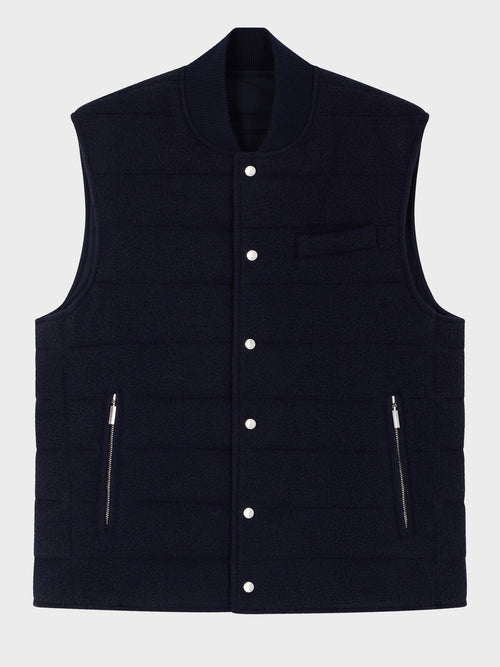 Doudoune sans manches bleu marine réversible - Father & Sons   - 6 