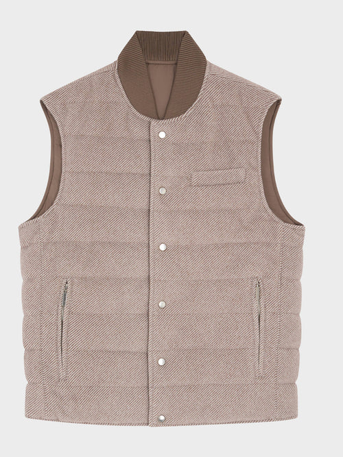 Doudoune sans manches marron réversible - 1 - Father & Sons   - 7 