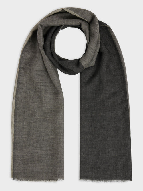 Echarpe en laine anthracite et gris - Father & Sons   - 1 