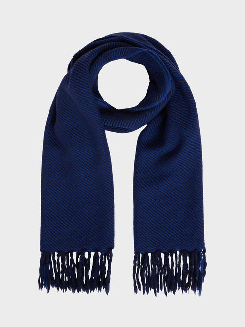 Echarpe en laine bleu indigo - 1 - Father & Sons   - 19 