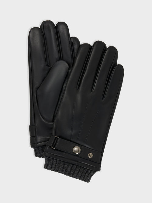 Gants en cuir noir - 1 - Father & Sons   - 1 