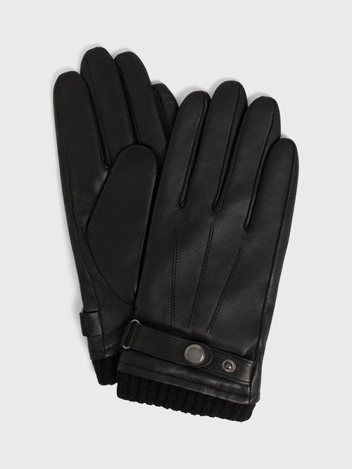 Gants en cuir noir - Father & Sons   - 1 