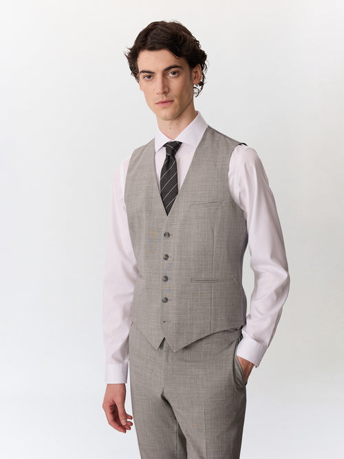 Gilet de costume en laine grise - Father & Sons   -  