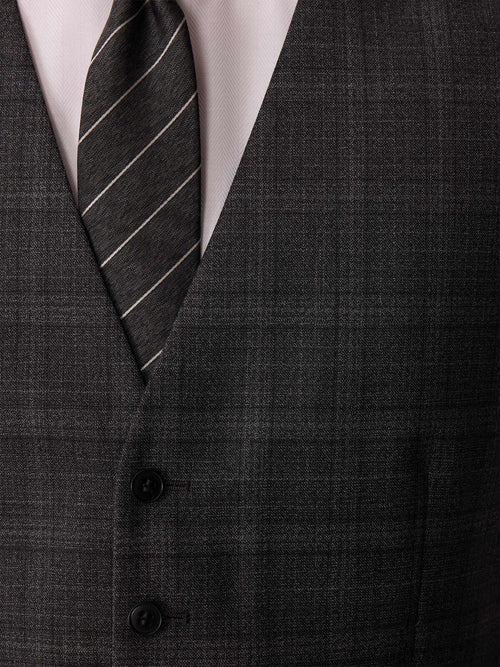 Gilet de costume en laine grise Prince de Galles - Father & Sons   - 3 