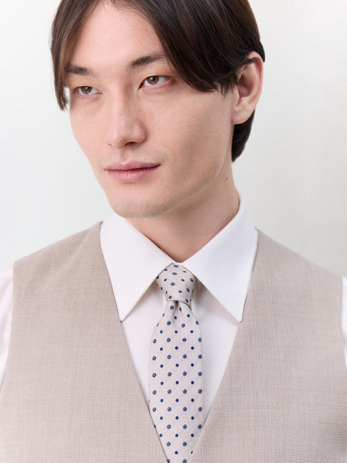 Gilet de costume en laine beige - Father & Sons   - 3 