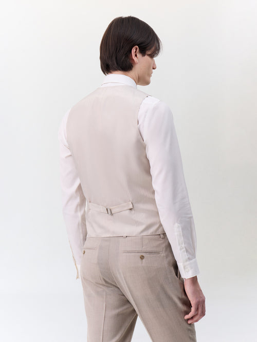 Gilet de costume en laine beige - 2 - Father & Sons   - 16 