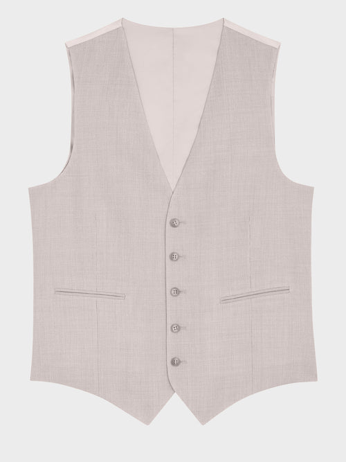 Gilet de costume en laine beige - Father & Sons   - 4 