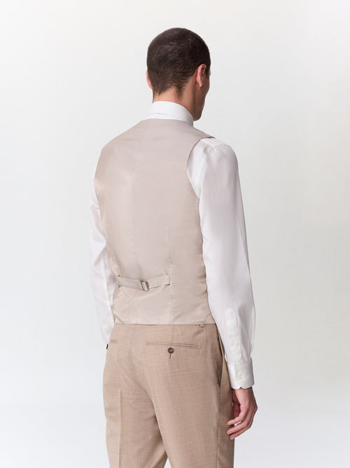 Gilet de costume en laine beige - 2 - Father & Sons   - 12 