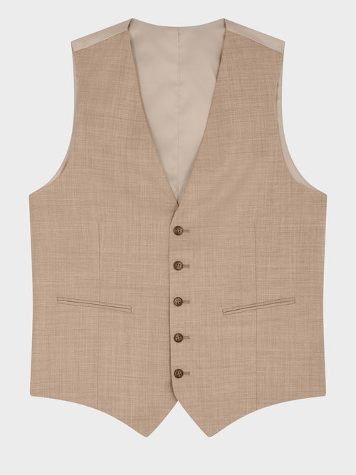 Gilet de costume en laine beige - 1 - Father & Sons   - 13 