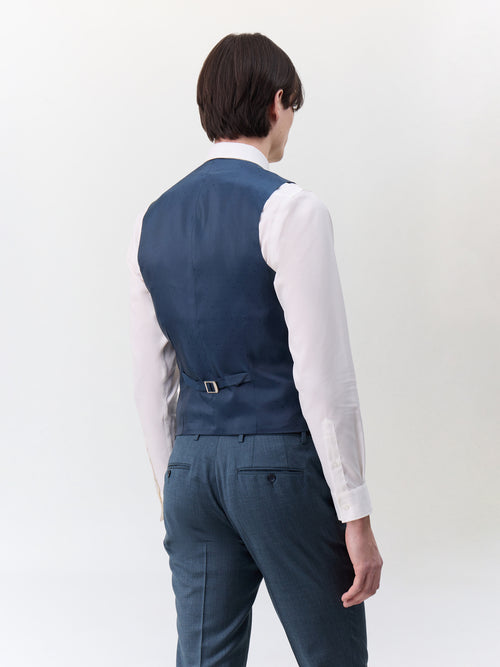 Gilet de costume en laine bleue - 2 - Father & Sons   - 20 