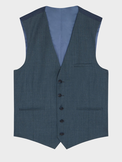 Gilet de costume en laine bleue - Father & Sons   - 4 