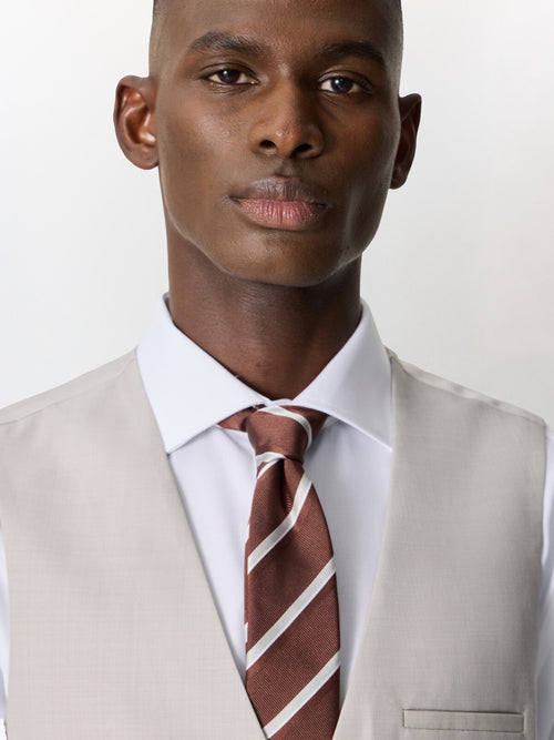 Gilet de costume en laine greige - Father & Sons   - 3 